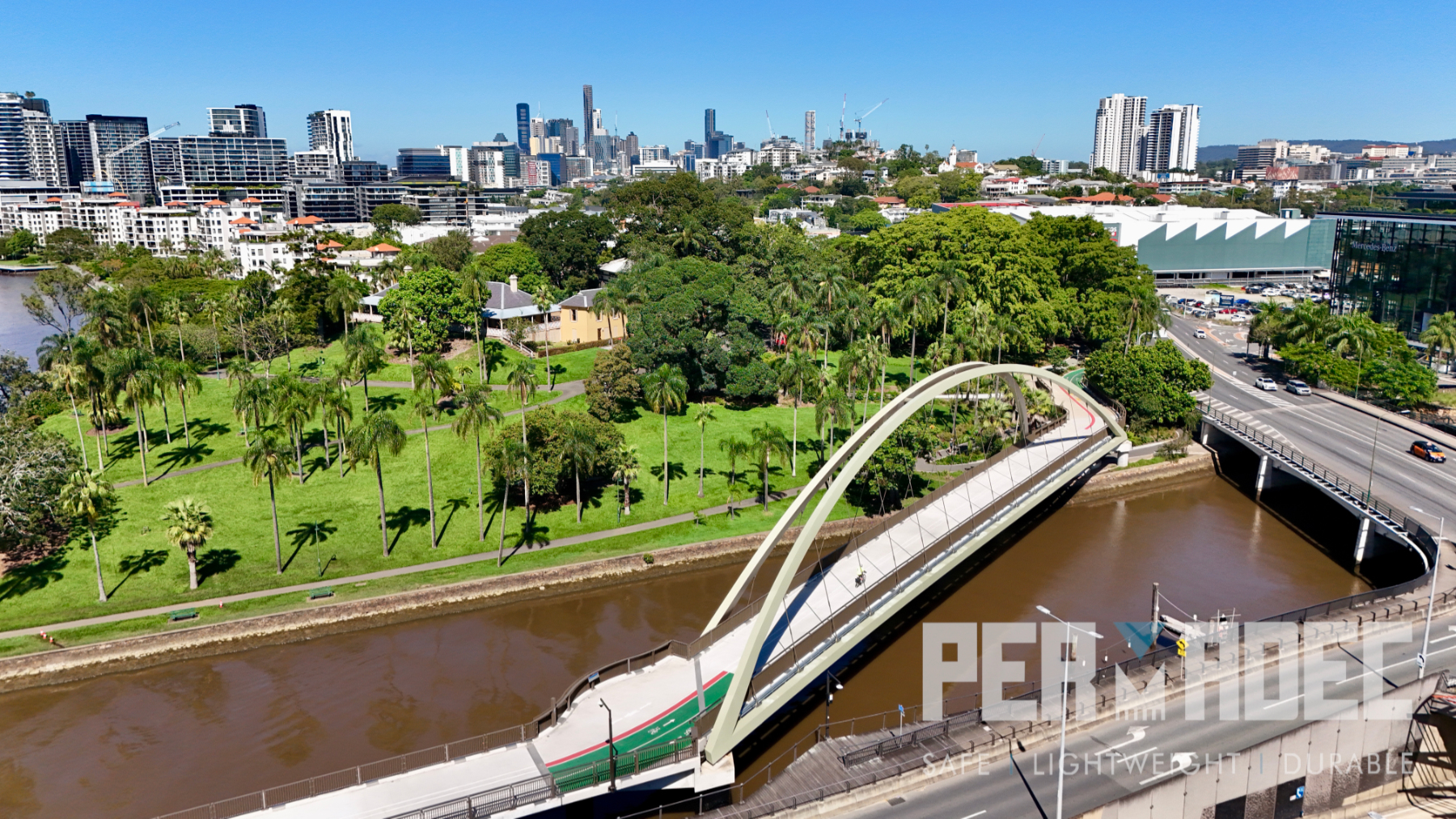 Aerial view of bridge using Permadec GRP permanent formwork