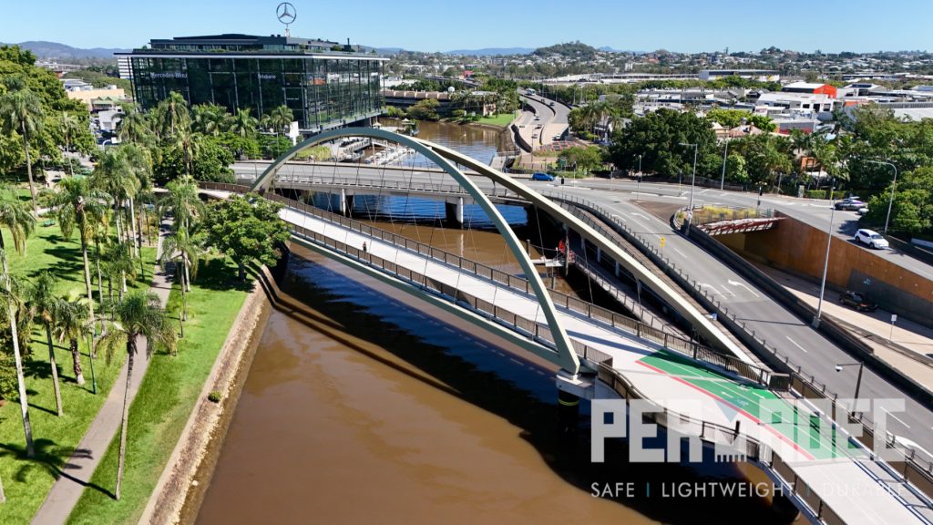 Aerial view of bridge using Permadec GRP permanent formwork