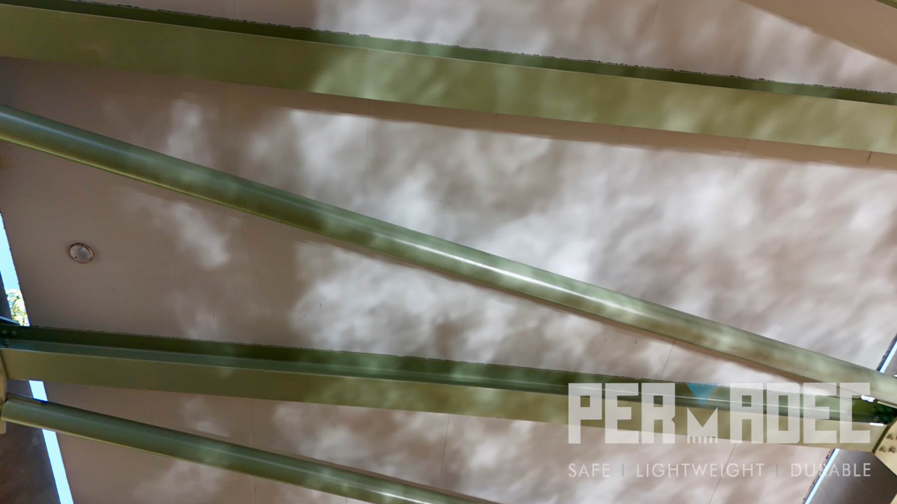 Underside detail of bridge showing GRP permanent formwork panels